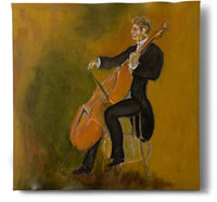 Double Bass ASO, painting by Sam Golding